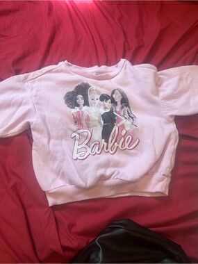 Barbie Light Pink Crewneck Sweatshirt with Doll Graphic
